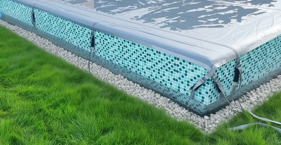 Покрывало для бассейна под снегом — защита зимой в Глазове